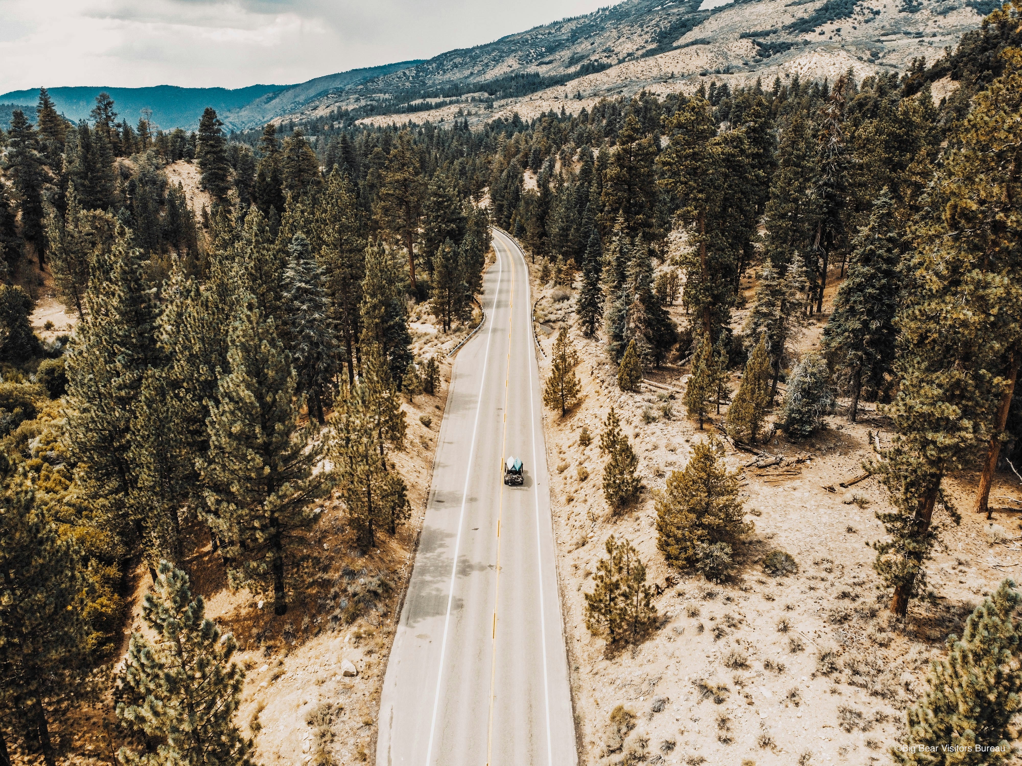Road leading to Big Bear Lake, California